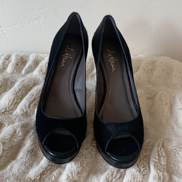 Cole Haan Peek Toe Pumps. Size 8. NWOT. Black. 4 1/2” Heel. Platform Sol… - Picture 3 of 12